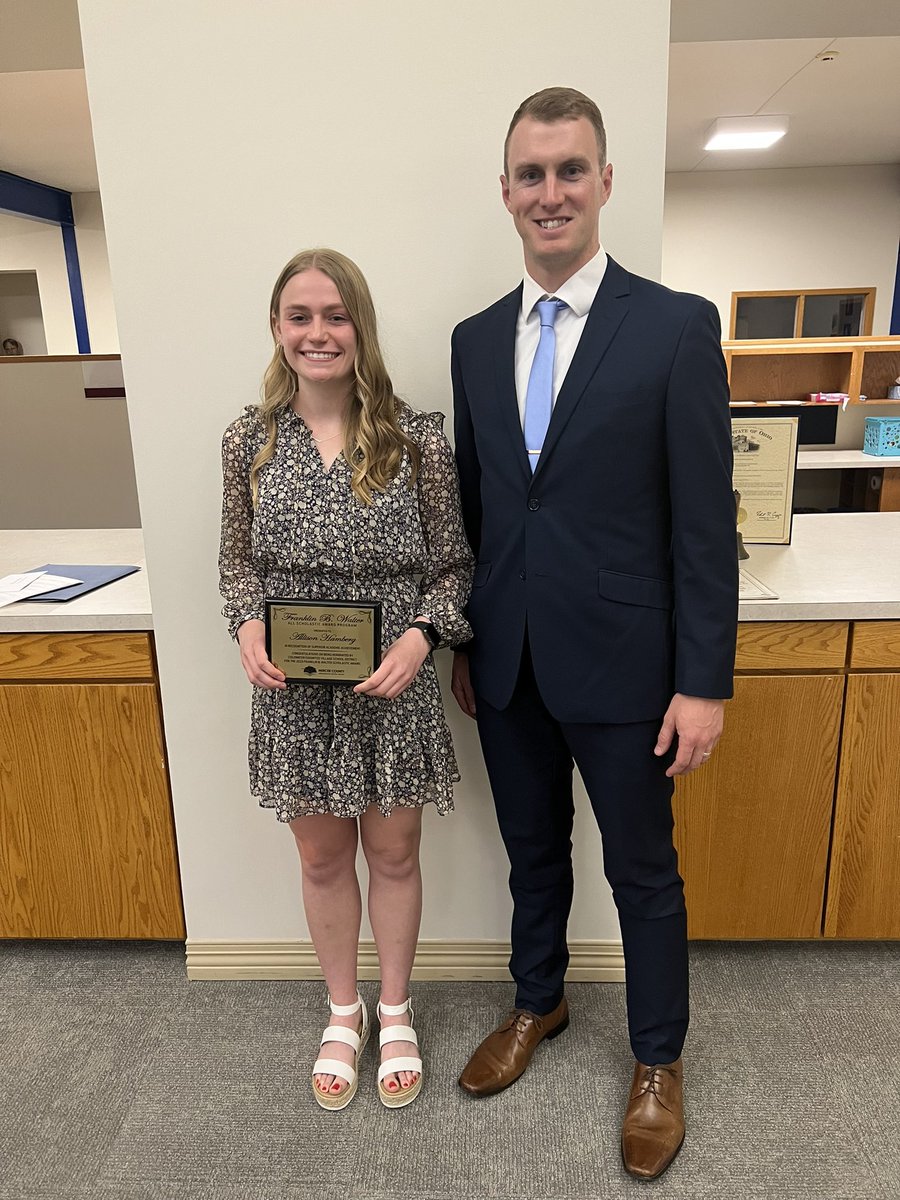 ColdwaterCavs's tweet photo. Congratulations to Allison Hamberg!  
Coldwater HS’s Franklin B Walter representative!  And to her Teacher of Influence Tim Brunet!  #CavPride https://t.co/e7sqLIxiCN