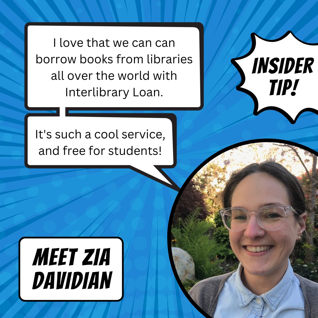 sfstatelibrary's tweet photo. Get to know your #JPLLibrary team! Today, we’re featuring Zia Davidian from the Student Success & Engagement Team. https://t.co/VeDPQ5ySQ1