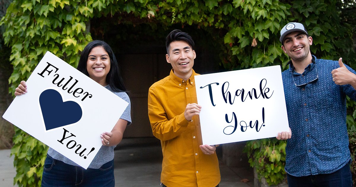 fullerseminary's tweet photo. You did something great! By joining with the greater Fuller community on behalf of #FullerGivingDay2023, you’re helping change lives. We’re grateful for your generosity and your caring investment in God’s kingdom through our students!
#FullerSeminary #FaithfullyForward https://t.co/MEjeILGCA2