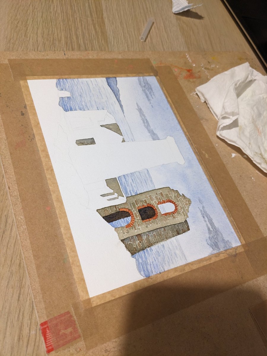 This little painting is taking fOrEvEr!!! Plus I already had to restart it once 🙃

I'm having a practice with my travel supplies because I'm going on two trips this month and I wanna paint! 

#watercolor #Watercolourpainting #landscapepainting #ArtistOnTwitter