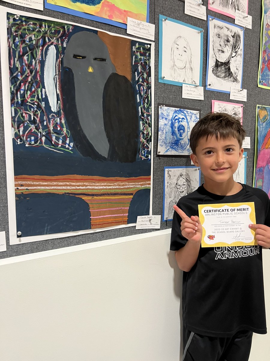 @chbrowncardelem @APSArts What a fun night celebrating the artistic accomplishments of @APSCardinalElem students! @MautawalliArt  and I are so proud of you! #artshow #APSArtsinspires