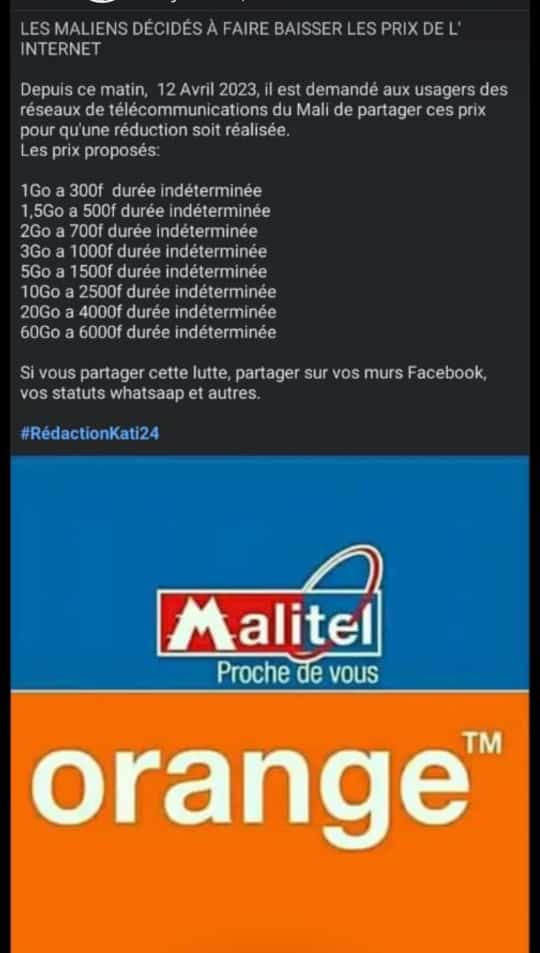 Un message pour #OrangeMali et le réseau #Malitel Mali