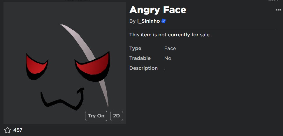 RBXNews on X: FREE UGC LIMITED: The Angry Face releases 4/13 @ 6