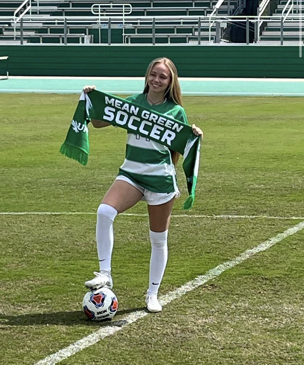 I am very excited to announce my verbal commitment to play division 1 soccer and further my education at the University of North Texas! I would like to thank my family and friends for their endless love and support. All glory to God. Can't wait to be an eagle! GO MEAN GREEN