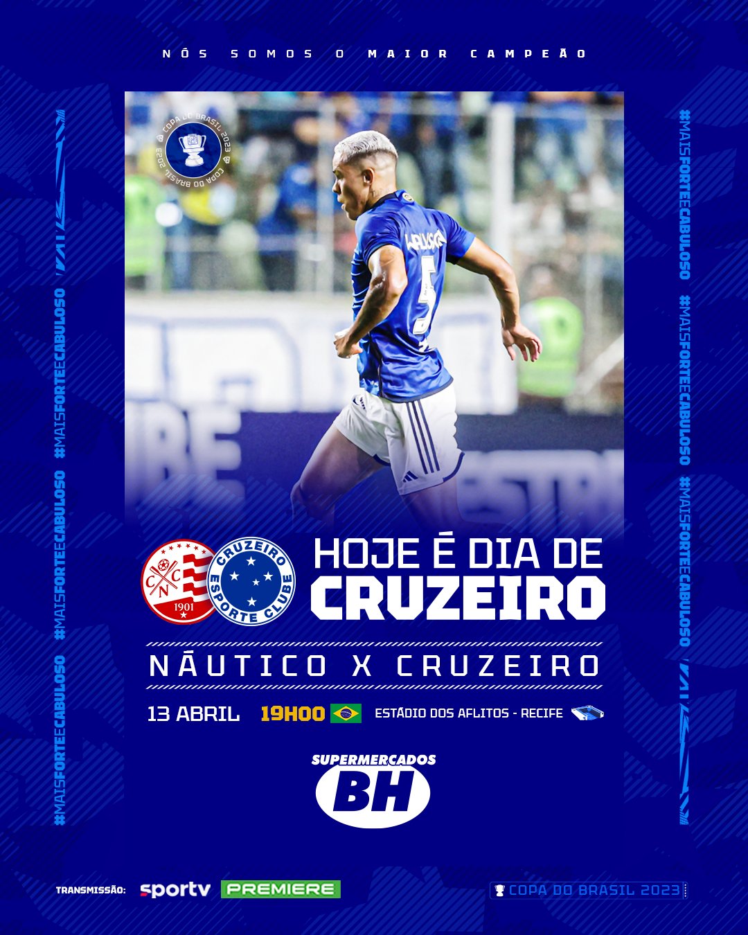 Cruzeiro 🦊 on X: HOJE TEM CRUZEIRO!!!!! 🦊💙 É dia de ver #OMaiorCampeão  da @CopadoBrasil em campo! Vamos lutar juntos para reverter o placar do jogo  de ida e buscar a classificação. #