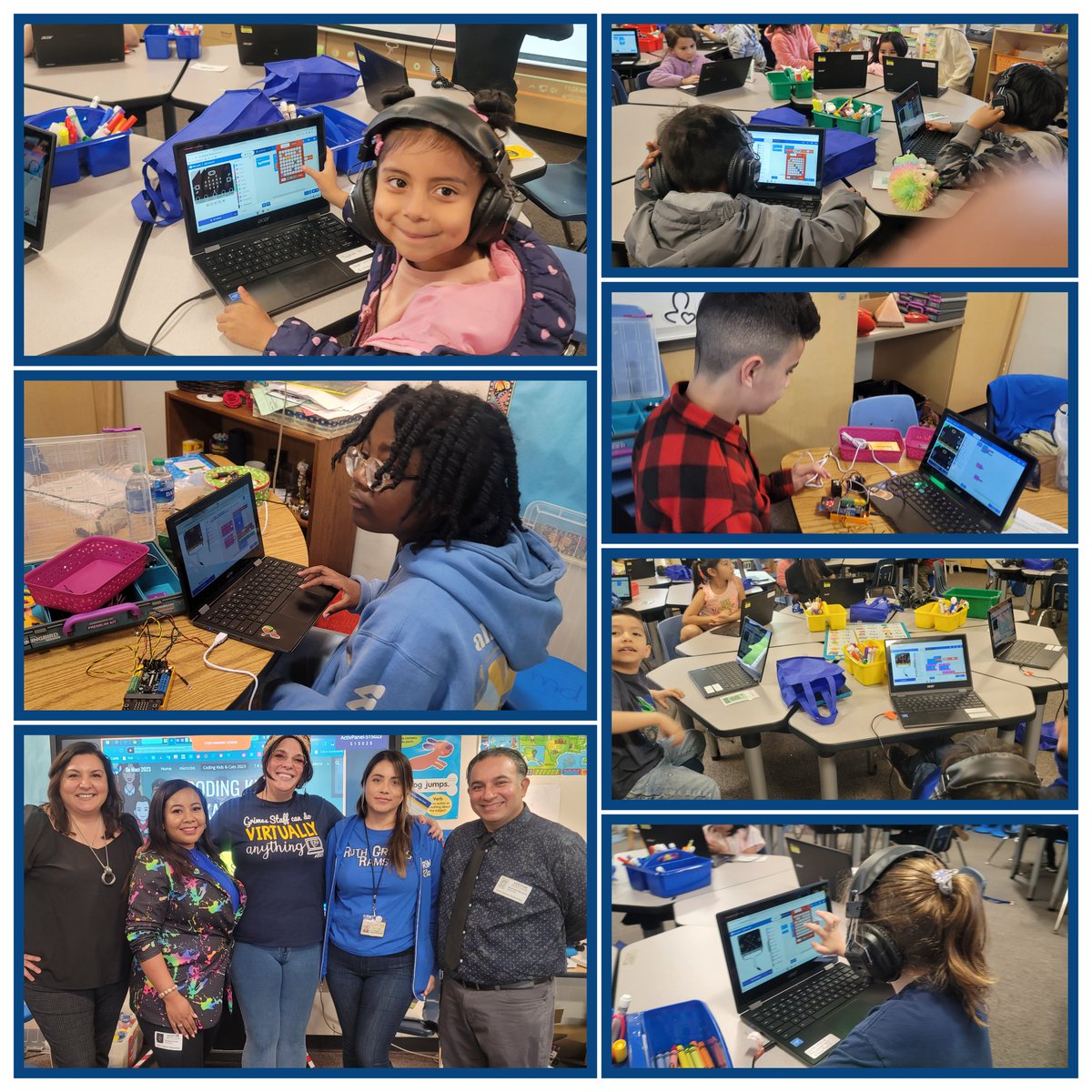 Kindergarten and 4th grade Ss at @RuthGrimesRAMS in @MissDeMaci's class enjoyed a day of @microbit_edu exploration and creation during #IEdoyourbitInnovationDay