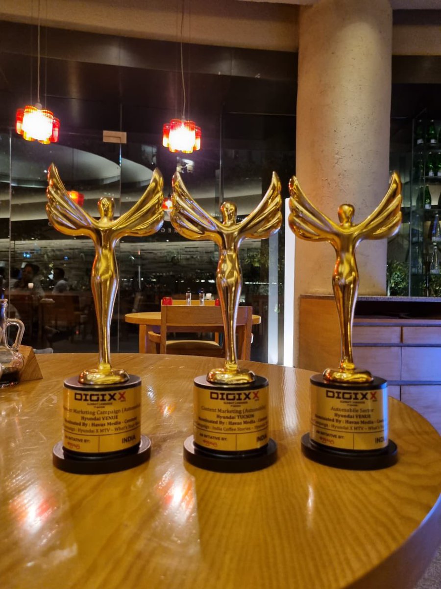 Yday we won 3 Media Gold awards for Hyundai campaigns. 2 for Hyundai Venue and 1 for Tucson India Coffee Stories. With this, all video led Hyundai campaigns last year have now won an award. 🥳🥳🙏🙏!
@HavasMediaIN @uday_mohan @mohitjo @ranabarua @NarayanPrachi