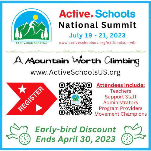 Active Schools (@activeschoolsus) on Twitter photo Register to attend the Active Schools National Summit July 19-21 <a href="/UNC_Colorado/">University of Northern Colorado</a>.
This conference is for you if you embrace #PhysicalActivity and support an active school culture! #ActiveKidsDoBetter
Registration: bit.ly/ASNC-23
Newsletter: smore.com/f8m2k Register to attend the Active Schools National Summit July 19-21 <a href="/UNC_Colorado/">University of Northern Colorado</a>.
This conference is for you if you embrace #PhysicalActivity and support an active school culture! #ActiveKidsDoBetter
Registration: bit.ly/ASNC-23
Newsletter: smore.com/f8m2k