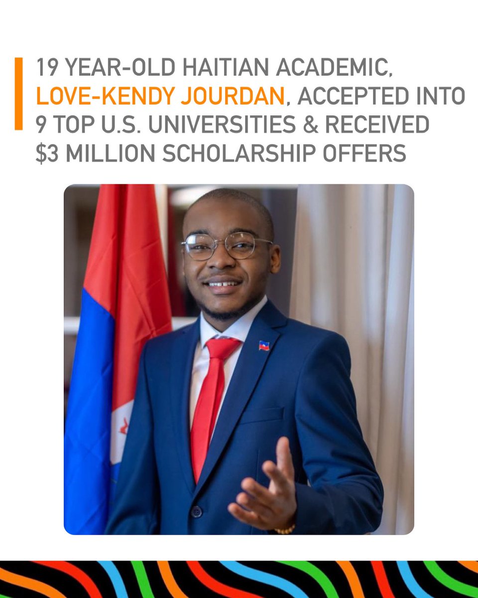 Love-Kendy JOURDAN, #HaitianExcellence from Jerémie, has been accepted to nine universities in the U.S. and has received $3 million in scholarship offers. He has decided to attend Northwestern University, where he has been awarded a scholarship worth $400,000 to pursue Political