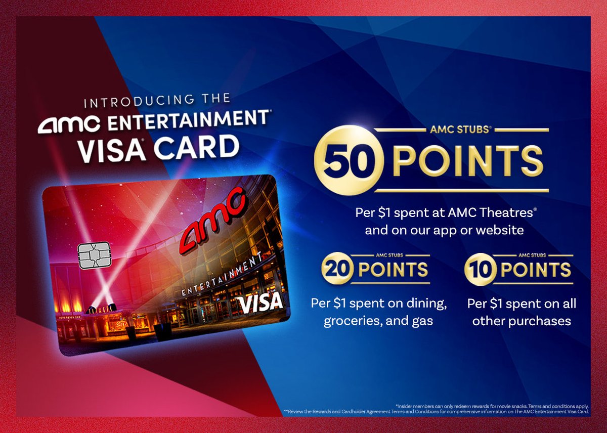 Get your new AMC Entertainment VISA Card. 5% in value back on AMC ...