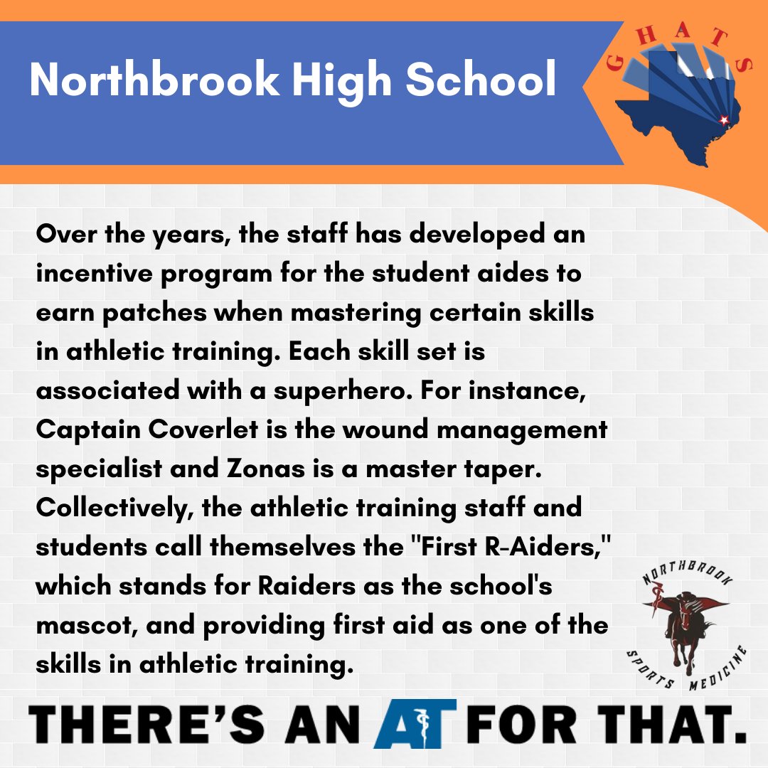 GHATSdotORG's tweet photo. (1/2) There's an AT for family: Northbrook High School. #NATM2023 #TheresAnATForThat #AT4ALL #AT4Me @NATA1950 @SWATAD6 @tsata_team @TexasSSAT https://t.co/CwVvFw4krI