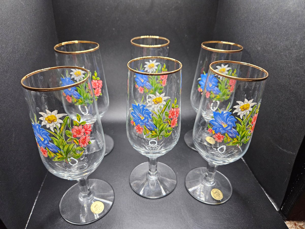 Excited to share the latest addition to my #etsy shop: Vintage NWT GPD Made in West Germany Floral Wine Glasses etsy.me/3KWmY8W #clear #bridalshower #mothersday #blue #vintage #retro #shabbychic #replacementglasses #floralglasses
