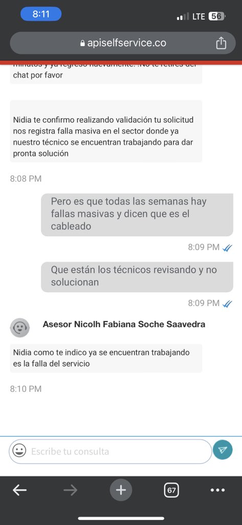 Nattamour's tweet photo. @ClaroTeAyuda todas las semanas tienen falla masiva ! Es desesperante ! Todos los daños y perjuicios los van a pagar ustedes ? https://t.co/d1LpqLMXHr