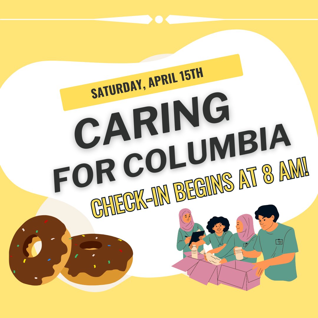 Caring for Columbia is this weekend, Saturday, April 15th! We will begin check-in at 8 am at  Kuhlman Court, behind the MU Student Center. Excited to see everyone and give back to our city!
