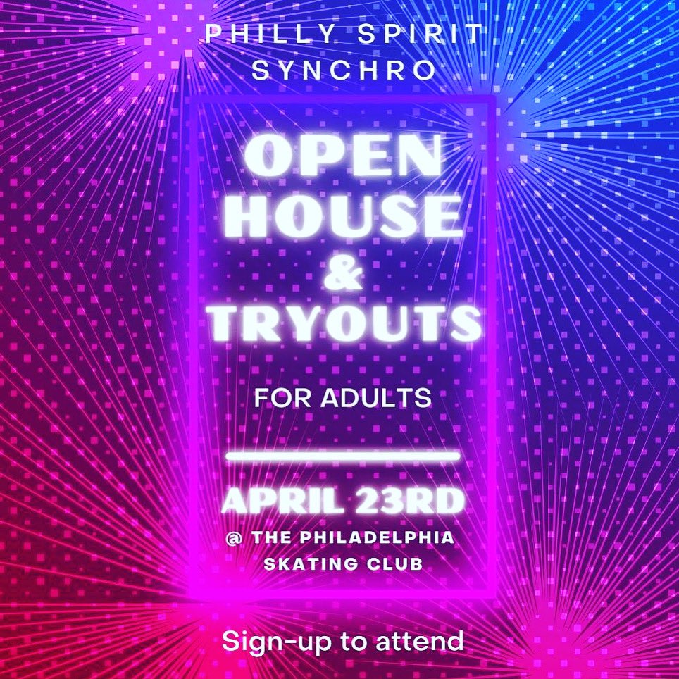 Adult figure skaters! Join us at out 2023/2024 season open house &amp; tryouts! Sign-up to attend -link in bio! 6:30PM 4/23!