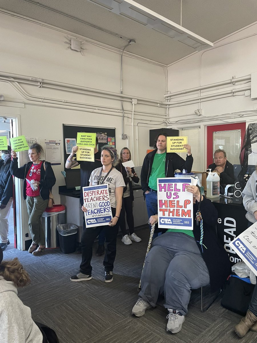 WeAreCTA's tweet photo. Clayton Valley Education Association took action to demand Clayton Valley Charter High School management reach a fair settlement that supports all students! #WeAreCTA https://t.co/V4XZAWHU0N
