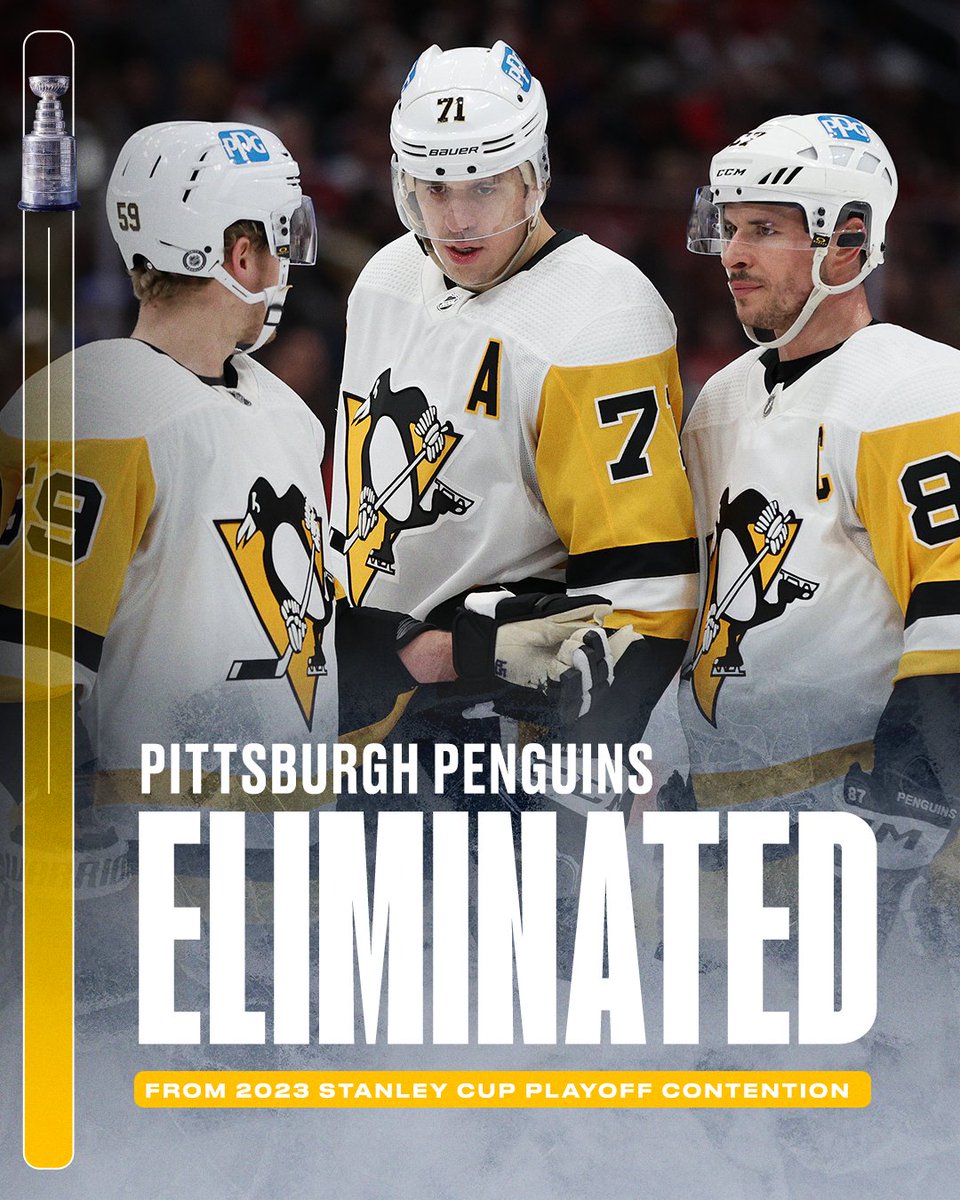 SportsCenter's tweet image. The longest active playoff streak across the NHL, NBA, NFL and MLB is over 😳 

With the Islanders' win, the Penguins are eliminated from playoff contention.
