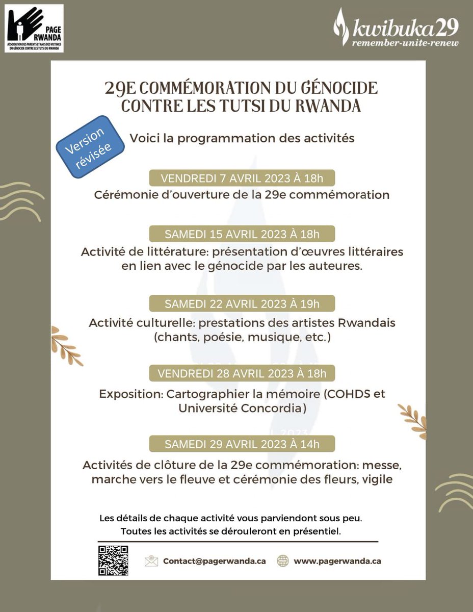 #Kwibuka29 #PageRwanda #GenocideNeverAgain #Montreal