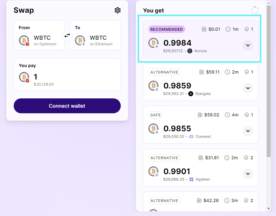 AcrossProtocol's tweet photo. Bitcoin broke $30k and, for now, the flippening looks out of sight 🧐

Being on top feels good, and we should know, cause look who's holding the #1 spot for $WBTC cross-chain transfers from Arbitrum, Optimism &amp; Polygon 👀 https://t.co/4ggBnEAx74