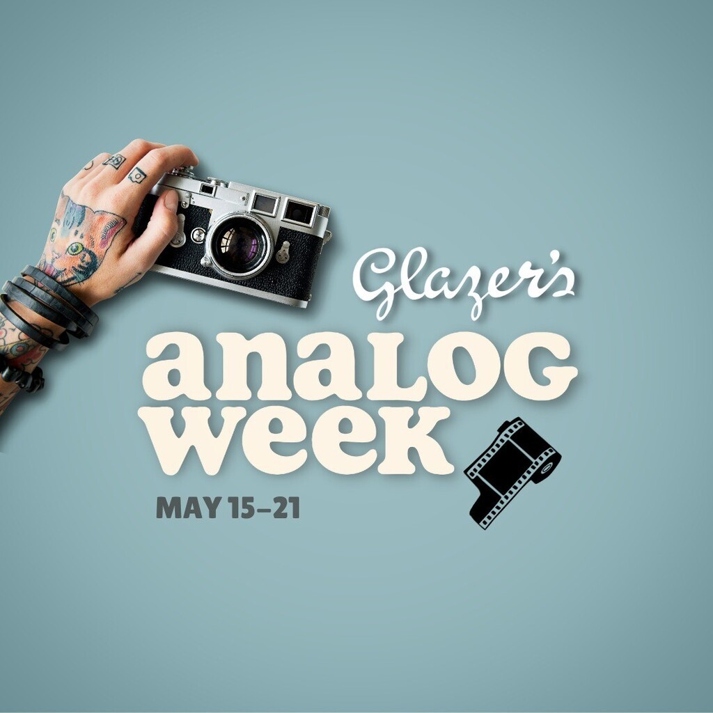It’s FILM PHOTOGRAPHY DAY, and we thought it appropriate to announce our first annual Glazer’s ANALOG WEEK (May 15-22)! 
…
It’s been fun and exciting to ride the revolution of analog photography these last several years. We love film photography here… instagr.am/p/Cq9TOGTJYKm/