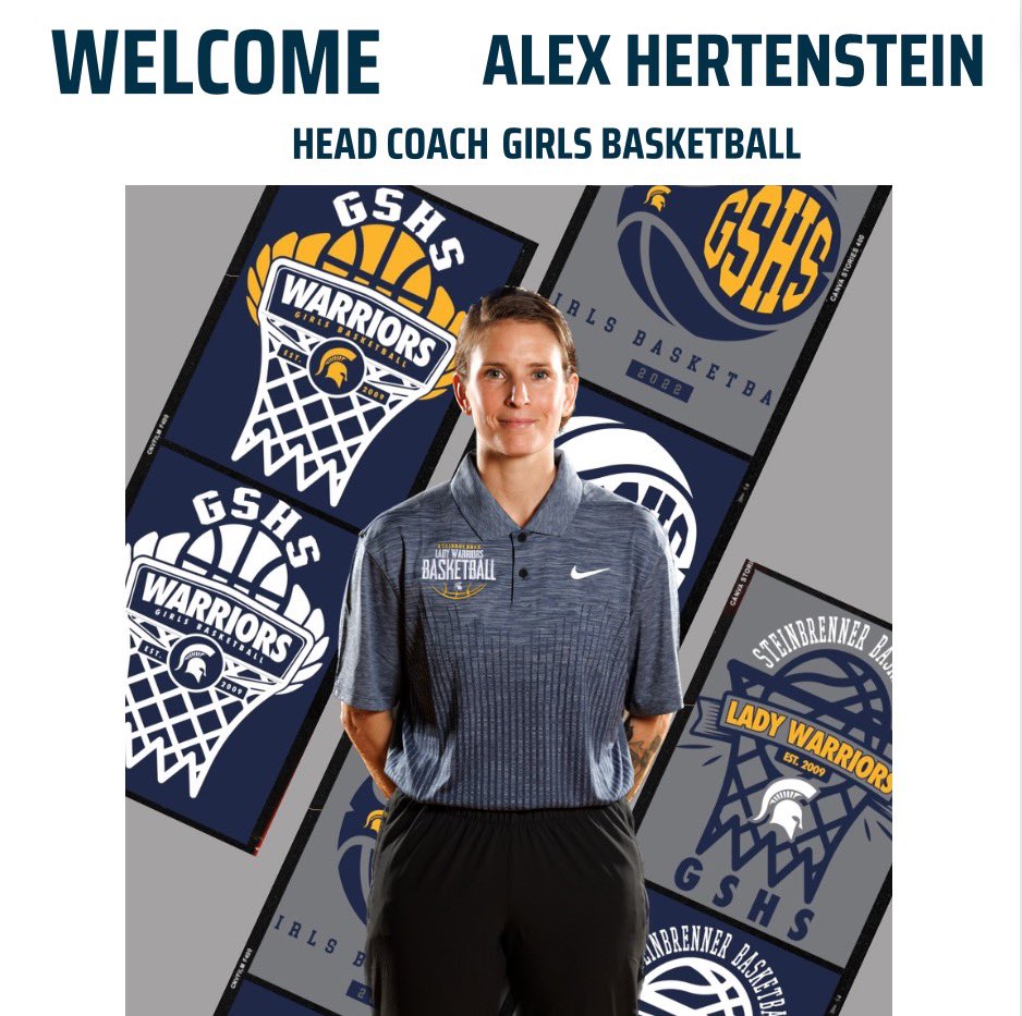 Welcome the 4th head coach in Steinbrenner Women’s Basketball history- Coach Alex Hertenstein! Coach has been an assistant with our program for 5 seasons. We are looking forward to watching her lead us! We thank Coach Goldstein for his leadership &amp; dedication for 7 years! 👐🏽💛💙