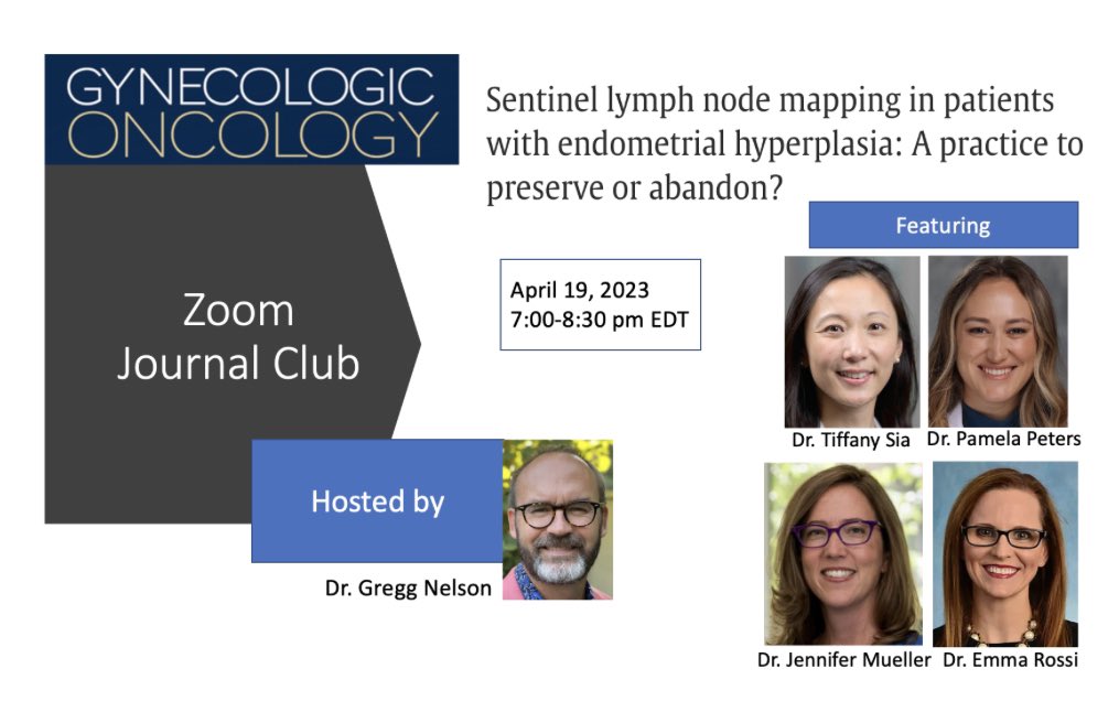 @GynOncJnls (@gynoncjnls) on Twitter photo One week until our inaugural #GynOnc #zoom #JournalClub where we will discuss #SLN in #EIN featuring 📢 <a href="/JennyMueller_/">Jenny Mueller MD</a> <a href="/RobinsonRossiGO/">Emma Rossi</a> <a href="/tsialater/">Tiffany Sia MD</a> <a href="/pammiepeters/">Pamela Peters</a> <a href="/SGO_org/">SGO</a> Please register at elsevier.zoom.us/meeting/regist… One week until our inaugural #GynOnc #zoom #JournalClub where we will discuss #SLN in #EIN featuring 📢 <a href="/JennyMueller_/">Jenny Mueller MD</a> <a href="/RobinsonRossiGO/">Emma Rossi</a> <a href="/tsialater/">Tiffany Sia MD</a> <a href="/pammiepeters/">Pamela Peters</a> <a href="/SGO_org/">SGO</a> Please register at elsevier.zoom.us/meeting/regist…