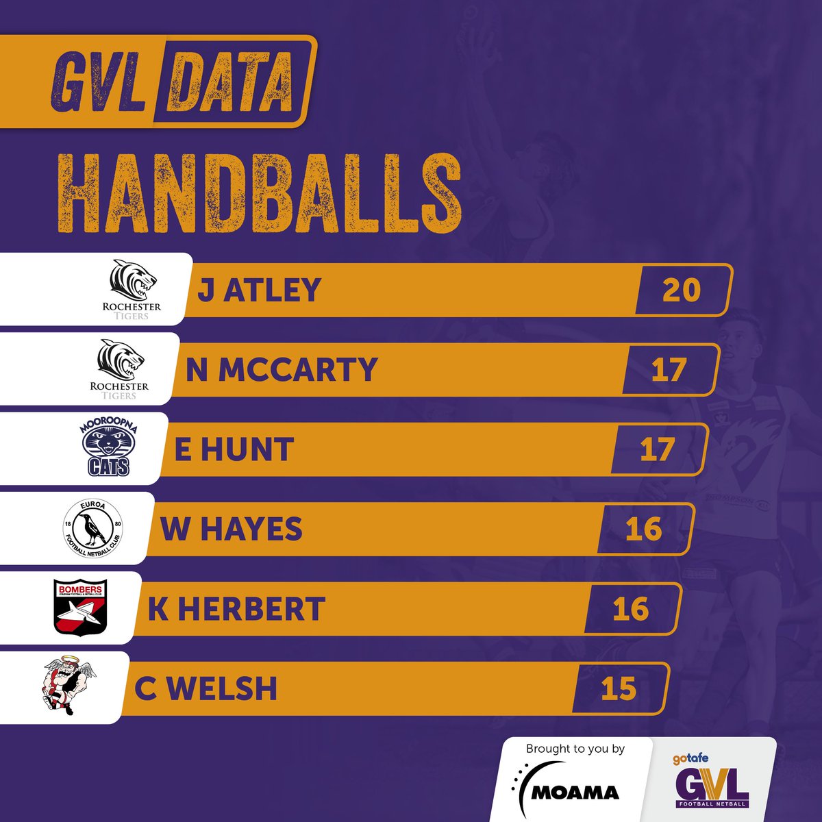 See which Echuca players got close to this leaderboard, here: riverineherald.com.au/sport/gvl-data… #GVLData #MMGSport