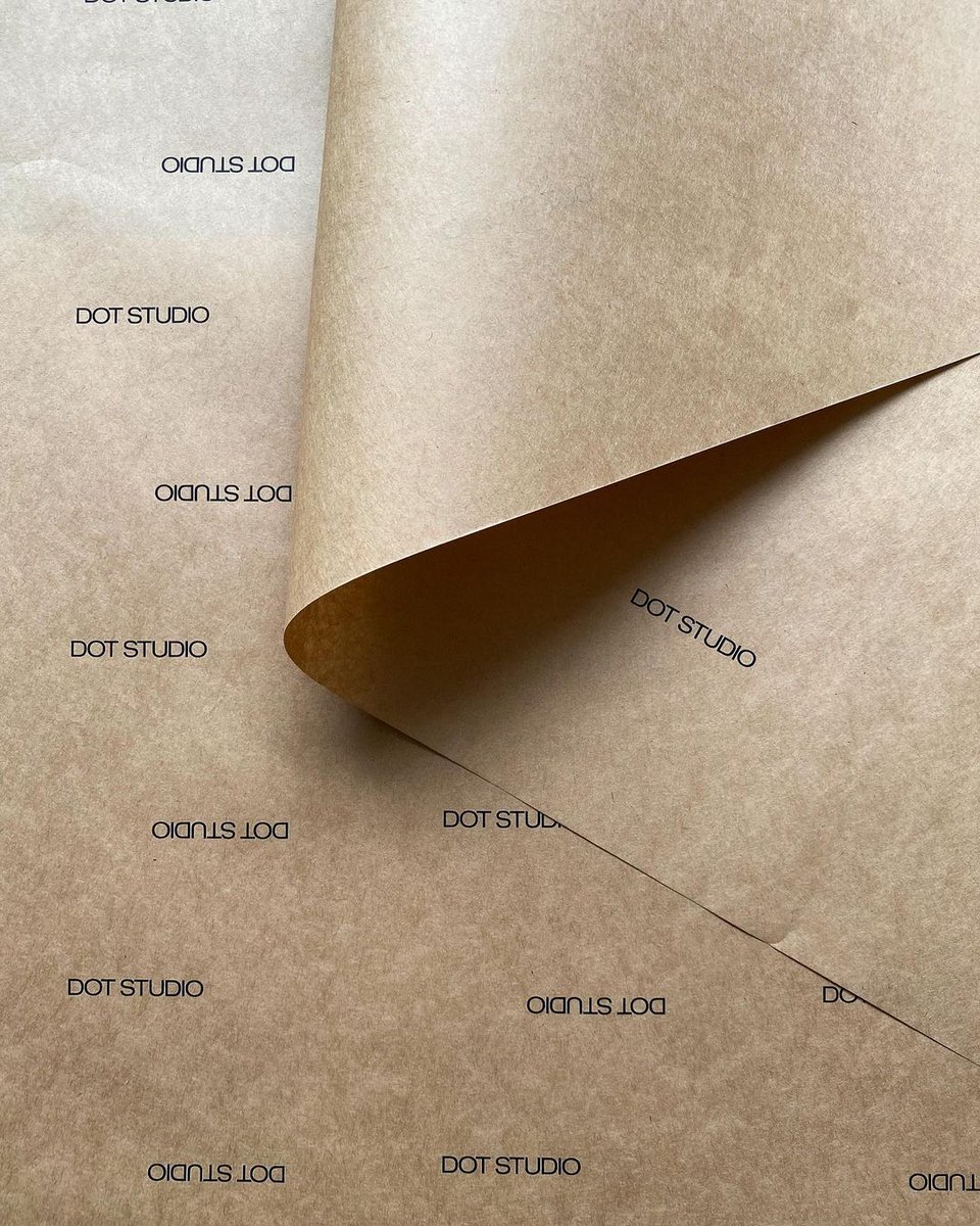 Takeo Kraft Plain 50gsm with a black screen print for <a href="/dot_studio_/">Dot Studio</a>'s branded wrapping paper.