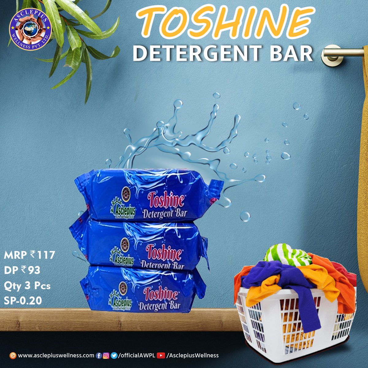OfficialAWPL's tweet photo. AWPL's Toshine Detergent Bar, a detergent bar with awesome fragrance that keeps your clothes shining like new.
more info: https://t.co/MLPlyF8Fna
#AWPL #AWPLPRODUCT #toshine #detergent #DetergentBar #clothing #AWPL_Detergent_Bar #Asclepius_Wellness_Pvt_Ltd https://t.co/WcOR8pZ526