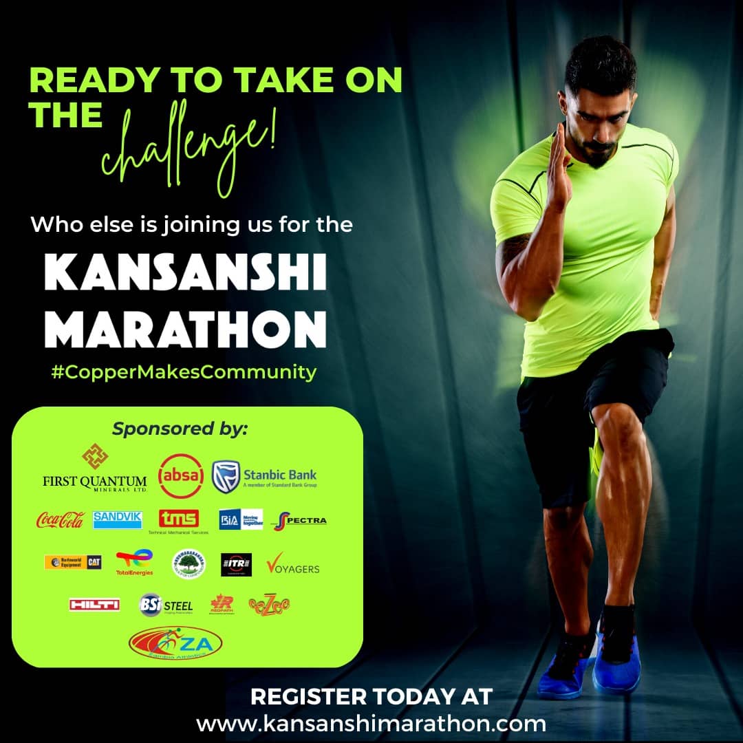 KansanshiMara's tweet photo. Have you registered for the Kansanshi marathon taking place on the 27th May, 2023? well, if you haven’t registration is still ongoing, visit https://t.co/8M4CblCNM8 for more details. https://t.co/OaGtXAgCVr