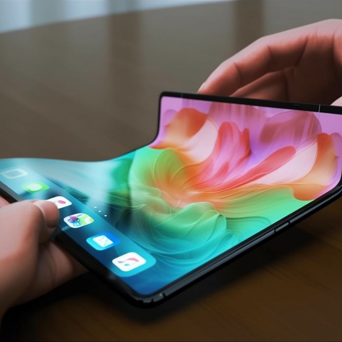 digitindia's tweet photo. We made AI predict the future of #Apple iPhones, it revealed the following upcoming features:

1) Haptic buttons
2) Foldable OLED display
3) Holographic FaceTime (video calls)
4) Portless design

Read more: https://t.co/WfZr83cz0N

#ai #iphone #future #tech https://t.co/pCoVL8or9l