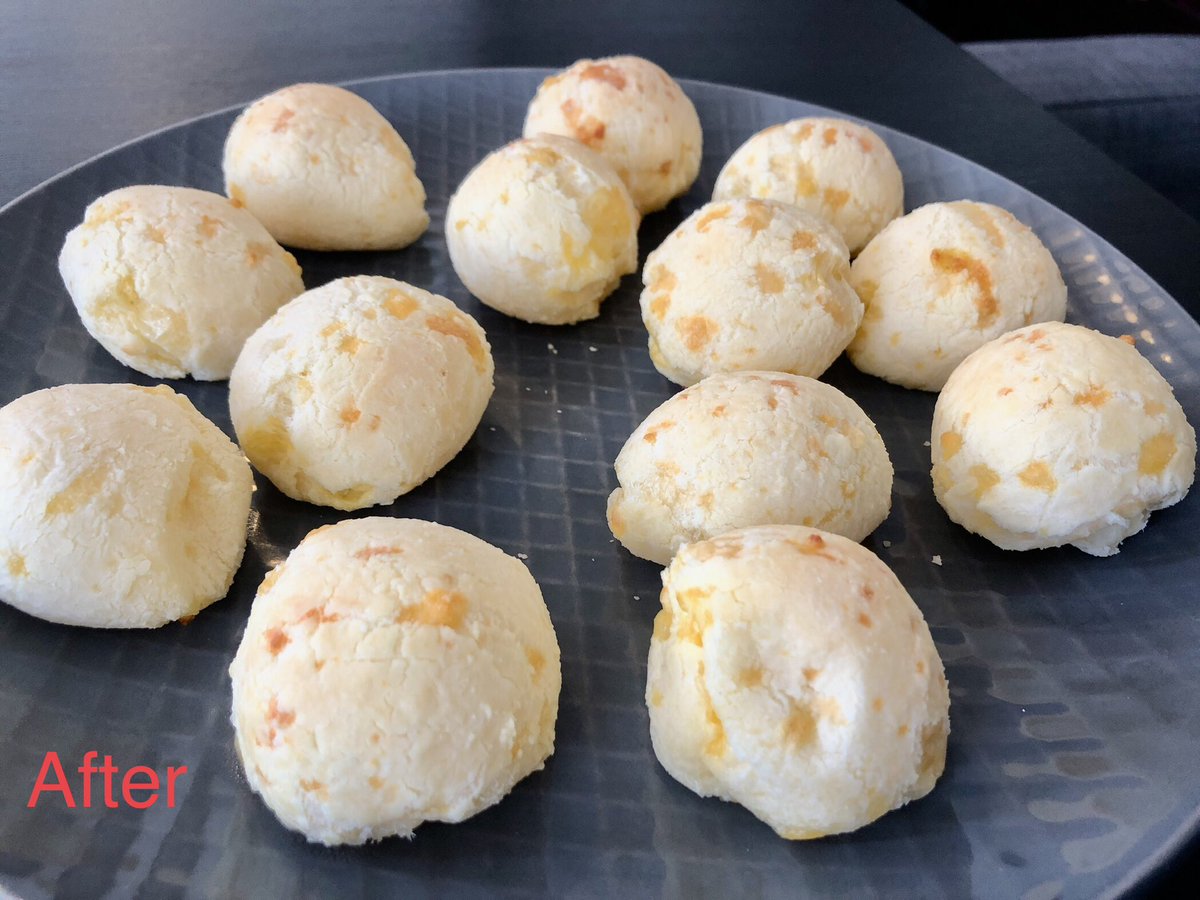 My husband surprised me the other day with one of my favourite Brazilian foods - Pão de queijo. 🧀🥖😋

He ordered the Pão de queijo from a Brazilian website. After I made them, they tasted just like I remembered them, which tastes like Brazilian cheese bread! 🥰😋🥖🧀❤️ if