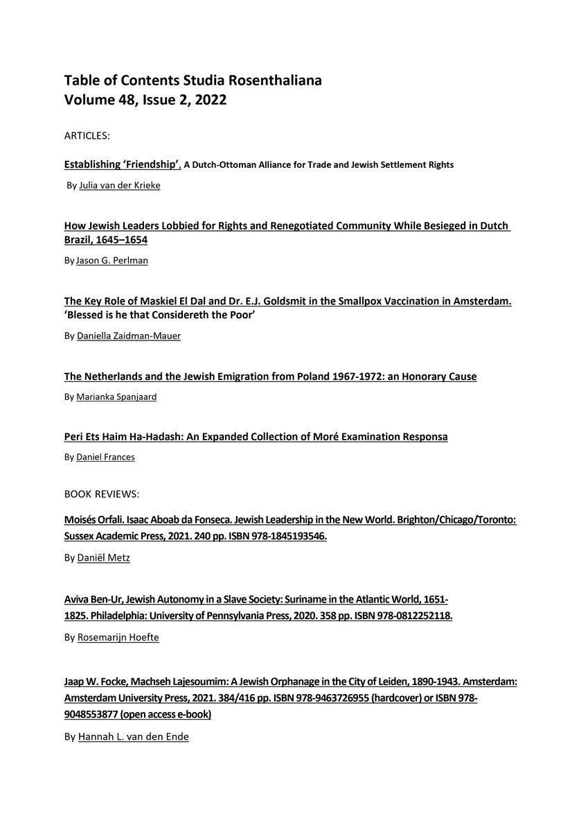 DavidJWertheim's tweet photo. Read (online and free) the new Studia Rosenthaliana #OpenAccess :

https://t.co/CWawJGusjX https://t.co/PRja6DfKjG