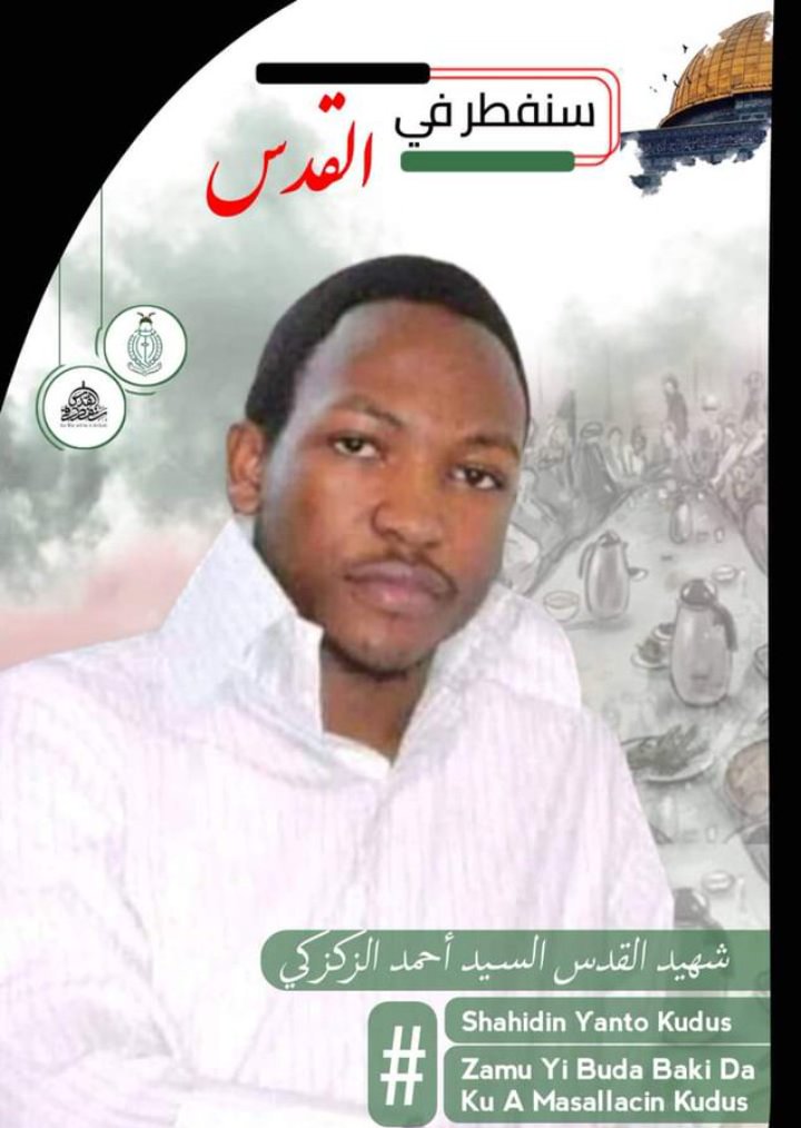 Bintou313's tweet photo. Shaheed Sayyid Ahmad Ibraheem Zakzaky. He was murdered by @HQNigerianArmy during the International Quds Day procession in 2014.
Our martyrs our heroes.

#FreePalestine #QudsDay 
#FreeZakzakyPassport https://t.co/cdnJtTeOpV