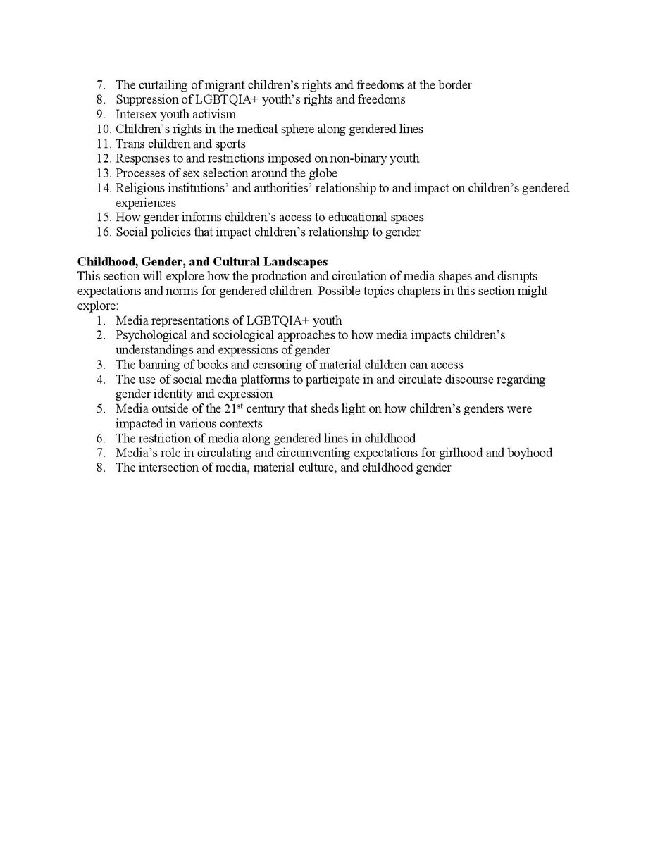 IRSCL_News's tweet photo. CFP: The Routledge Companion to Gender and Childhood
Edited by Mary Zaborskis
Deadline: 15 June 2023

Chapter abstracts of 300-500 words will be due June 15, 2023 to editor at mzz5335@psu.edu

#CFP #IRSCK @routledgebooks https://t.co/W6vqc4Vy1I