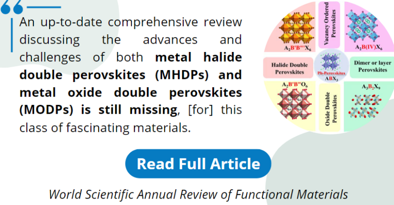 worldscientific's tweet photo. New #WSARFM #Review by researchers from 
@StudyatZJNU
. Explore advances in #MHDP and #MODP #semiconductor #photocatalysts, with emphasis on contemporary applications in photocatalytic #water_splitting and #CO2_reduction. #freetoread #perovskites