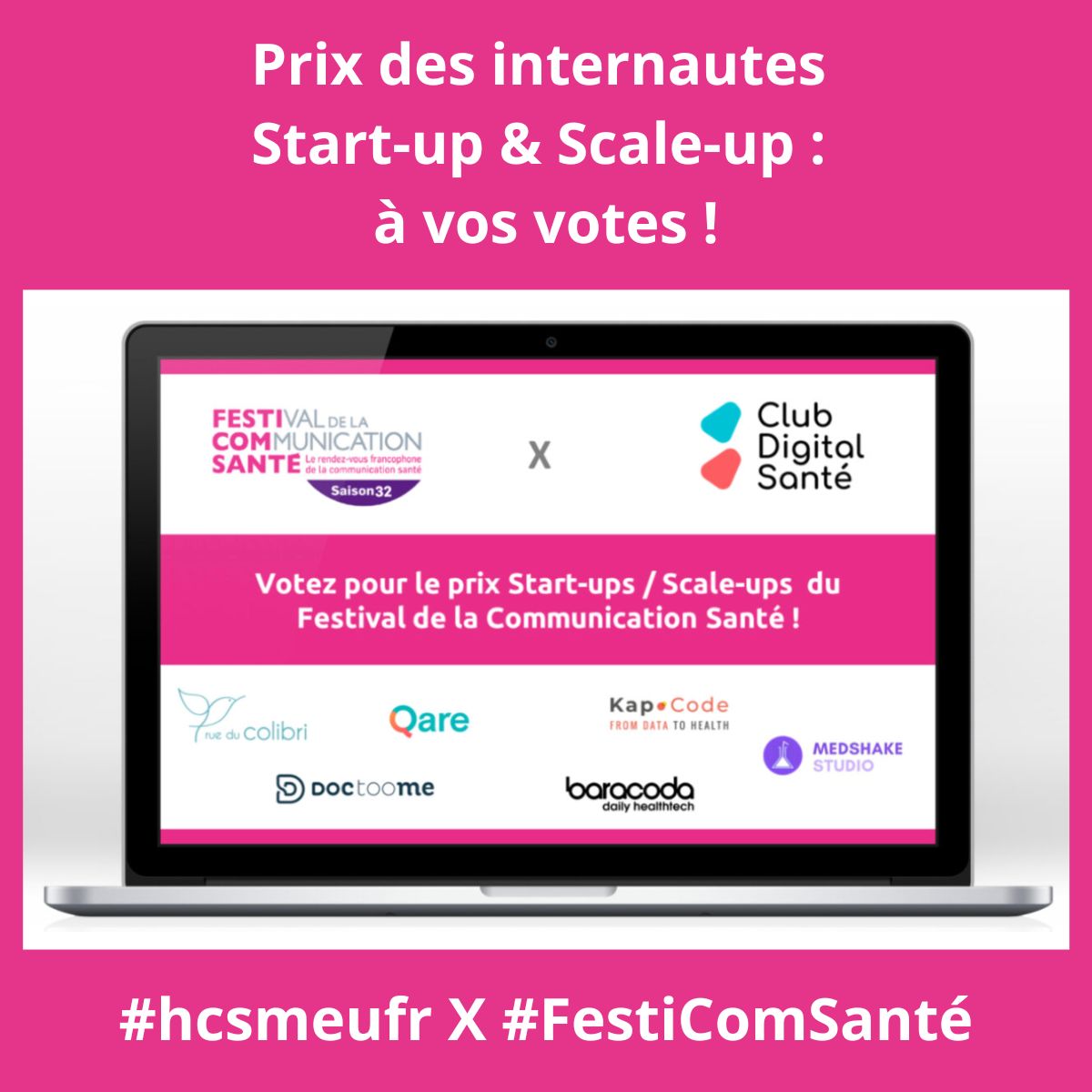 EricPhelippeau's tweet photo. 🏆Prix des internautes #Startup #ScaleUp / Club Digital Santé @hcsmeufr #hcsmeufr x #Festicomsanté @festicomsante
 
🚀Choisissez entre 
@ColibriRue @Kap_Code @medshakestudio @_Qare_ @BaracodaGroup &amp; @Doctoome 

👉https://t.co/uSbG1Khxub

📆Clôture des votes le 12 mai 2023. https://t.co/igSU0IvukM