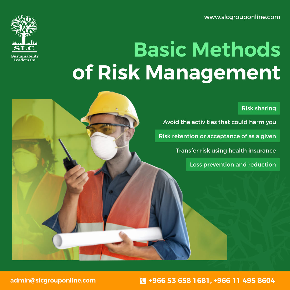 slcgrouponline's tweet photo. Risk management is essential in many industries, including healthcare, finance, and construction, to ensure safety, protect assets, and minimize losses. Build Effective Risk Management Strategies with us
us
𝑉𝑖𝑠𝑖𝑡🌐https://t.co/3Q3qJgv9IM
𝐶𝑜𝑛𝑡𝑎𝑐𝑡 𝑢𝑠☎️+966-114958604 https://t.co/DxzoQkBU4p