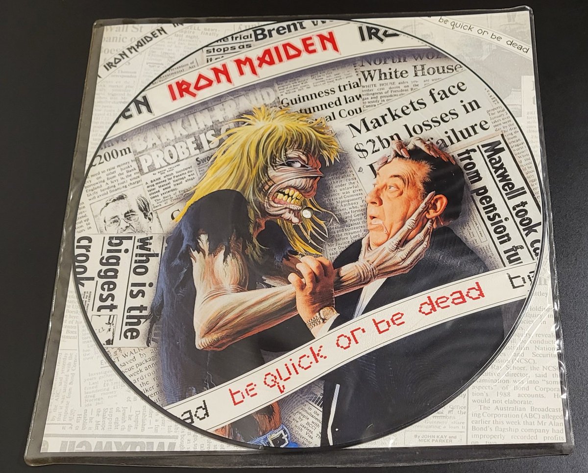 DavidGTato's tweet photo. El 13 de abril de 1992 @IronMaiden sacaba a la venta Be Quick Or Be Dead, el primer single del álbum Fear of the Dark
#IronMaiden #BeQuickOrBeDead #NoddingDonkeyBlues #SpaceStationNo5 #DerekRiggs #PictureDisc #UptheIrons #MyIronMaidenCollection https://t.co/czOmYSOSFe