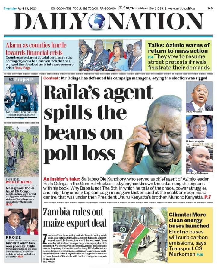 OfficialPUPress's tweet photo. Raila's agent spills the beans on Poll Loss
~Daily Nation https://t.co/Quzrd6vIvy