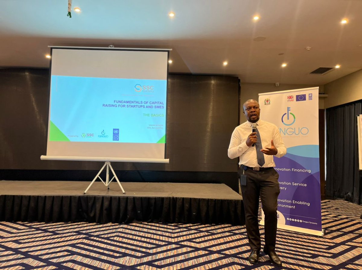 Great News from <a href="/Funguo_Tz/">Funguo Tanzania</a> 🎉

Today we just began our first day of our 2-day workshop on “Fundamentals for Capital Raising for startups and Early-Stage Business organized under the <a href="/undptz/">UNDP Tanzania</a> &amp; <a href="/StanbicBankTZ/">Stanbic Tanzania</a> collaboration. 

#Innovation4Development #Impact 
<a href="/EUinTZ/">EU in Tanzania</a> <a href="/UKinTanzania/">UK in Tanzania</a>