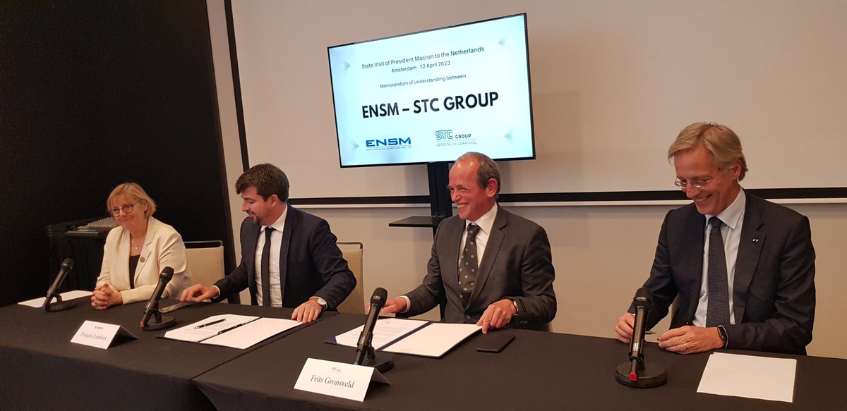 <a href="/Skill_Sea/">SkillSea</a>  partners @ENSM, Ecole nationale supérieure maritime (ENSM, France) and <a href="/STCGroupNL/">STC Group</a> (the Netherlands) have signed a #Memorandum of #Understanding for a more intensified #collaboration. lnkd.in/eFRAMZkf #skills