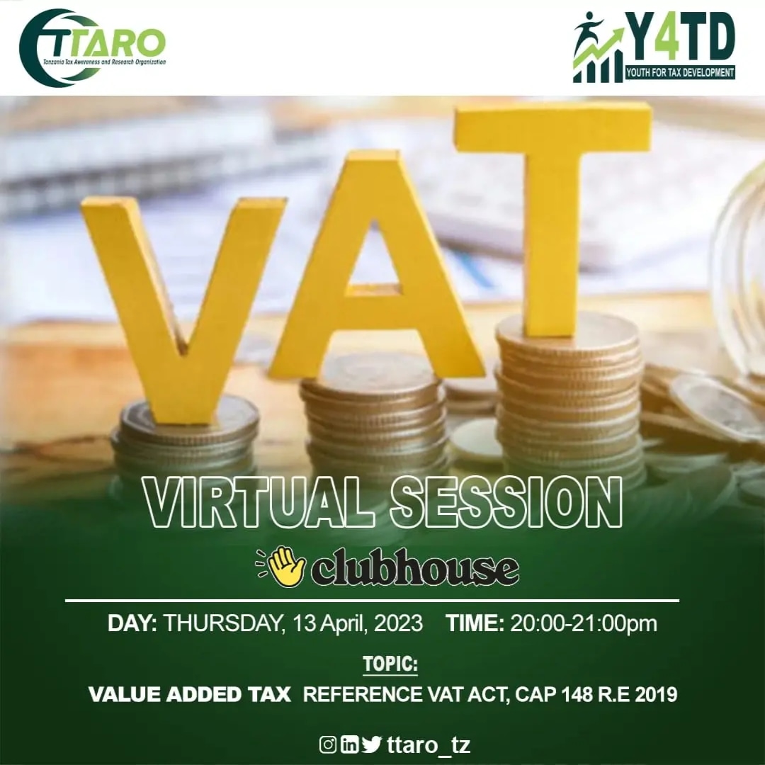 ttaro_tz's tweet photo. Ni Alhamisi nyingine karibu tujifunze kuhusu kodi 

Ungana nasi kidigitali 
tukutane #Clubhouse 

https://t.co/BRdq0HDdHW

#Y4TD  #taxation #dialogue

@TRATanzania @Sheria_Katiba @tpsftz @LSFTanzania @WomenFund_TZ  @WorldBankAfrica @UKinTanzania @SwedeninTZ @usembassytz https://t.co/jf89LFFC05
