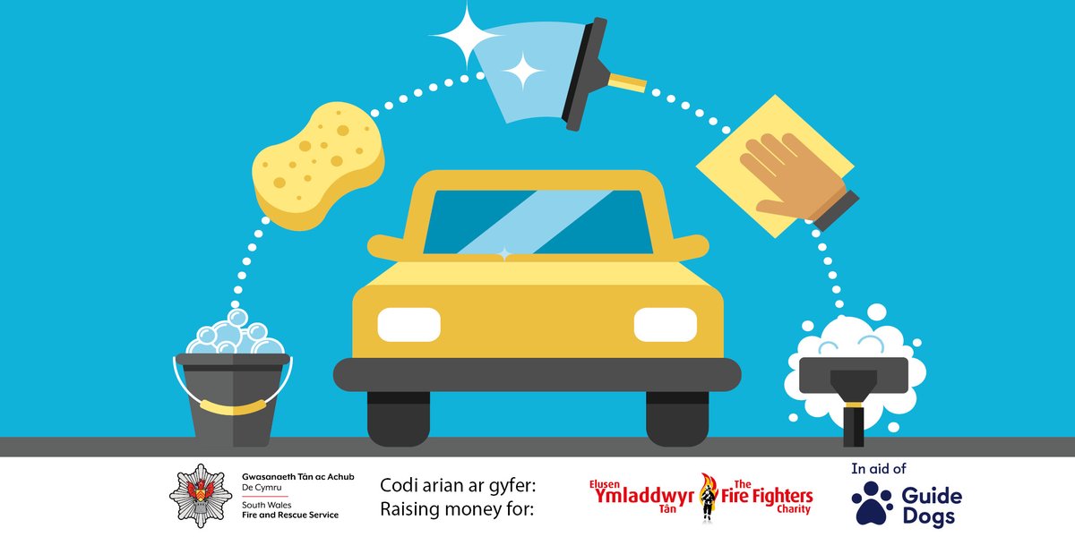 SWFireandRescue's tweet photo. 🧽 Firefighters at Cardiff Central Station are hosting a charity car wash Saturday (15th April) from 10am-3:30pm, with all funds raised going to @firefighters999 and @guidedogs.

Please pop along to the Station on Adams Street to get your vehicle cleaned 🚗 https://t.co/HVWCXcSgCe