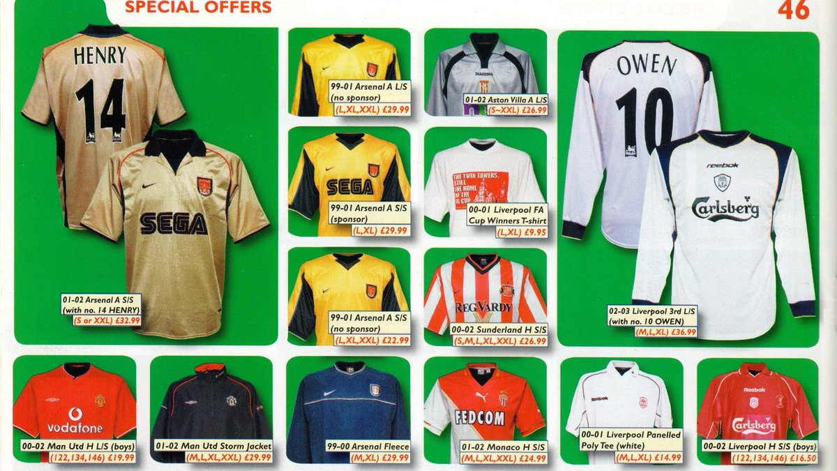 shirt_arsenal's tweet photo. #SubsideSports
A blast from the past with a Subside Sports catalogue from 2002-2003 📕
Page 46 for some player issue 99-01 shirts with or without sponsor for less than 30 quid.
A Golden Age of collecting! https://t.co/FdHkqIfhqf
