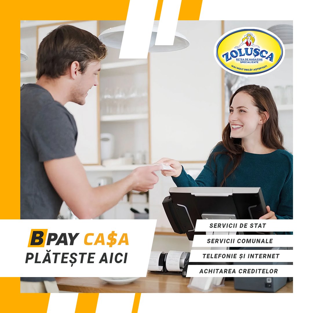 Bpay_SRL's tweet photo. Acum BPAY CA$A este disponibilă și la “ZOLUȘCA”
https://t.co/lRdnyaSysG
--------
Теперь BPAY CA$A доступна и в “ZOLUȘCA”
https://t.co/oktIrHyDHy https://t.co/CoVx0ZRcI9