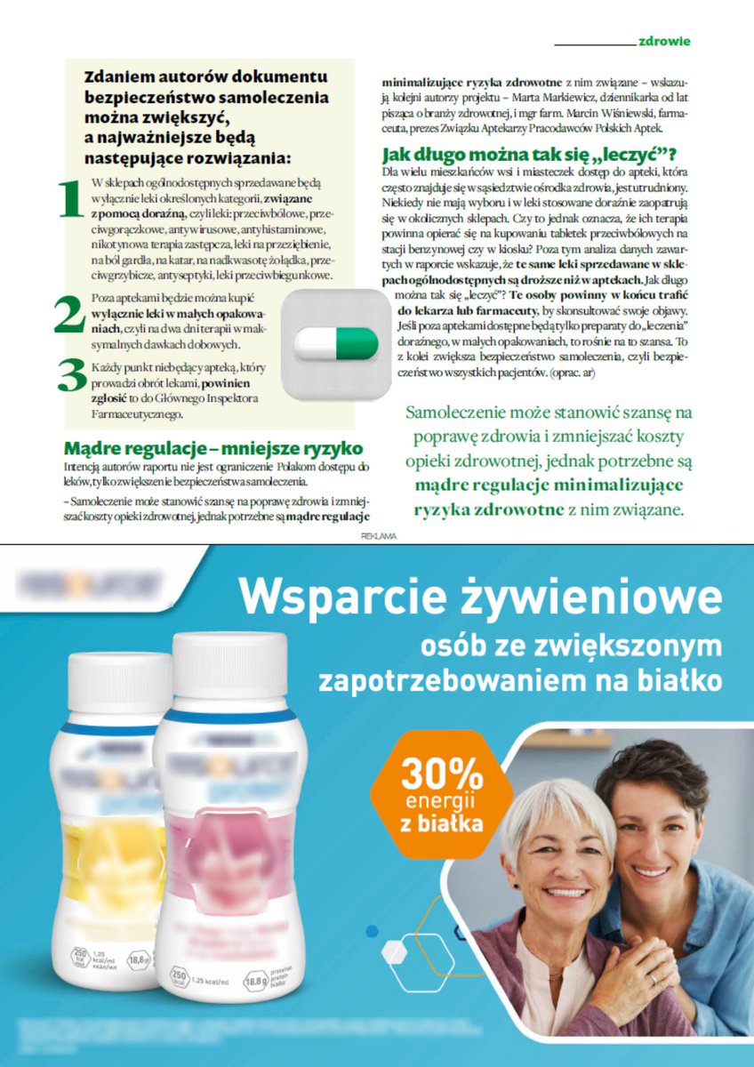 🟦#PisząONas| "Samoleczenie może stanowić szansę na poprawę zdrowia i zmniejszać koszty OZ jednak potrzebne są mądre regulacje minimalizujące ryzyka zdrowotne" - autorzy raportu LTzA w "Świecie Zdrowia".
▪ bit.ly/raport-leki-ty…
<a href="/mart_markiewicz/">Marta Markiewicz 🦋</a> <a href="/MarcinWSNWSK/">Marcin Wiśniewski</a> <a href="/Zwiazek_ZAPPA/">Związek Aptekarzy Pracodawców Polskich Aptek</a>