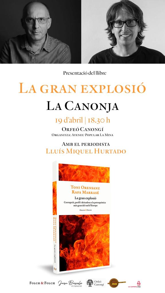 ateneulamina's tweet photo. Presentació del llibre "La gran explosió" de @rafamarrase i @toniorensanz 
19 d'abril - 18:30 h
Orfeó canongí

L'acte el presentarà el periodista canongí @llmhurtado 

Amb la col·laboració de @lacaponatgn 

Us hi esperem! https://t.co/kjObjw8ZBc