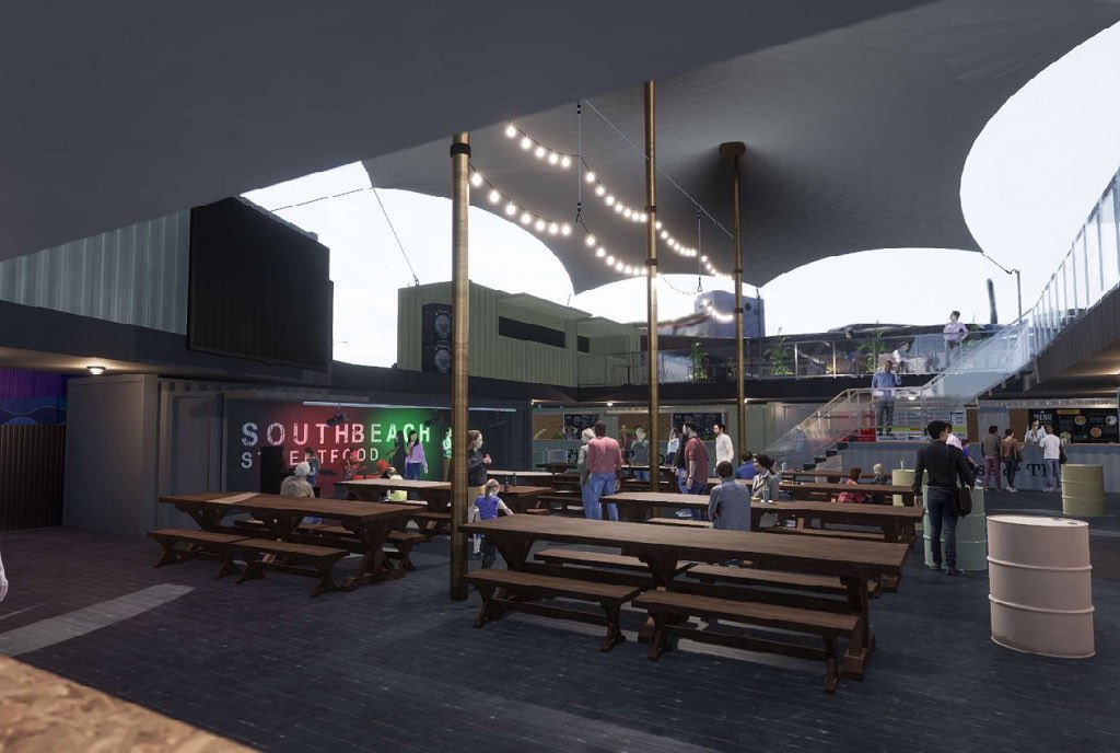 _Everythingbpl's tweet photo. NEW Attraction: South Beach Street Food

19 shipping containers will be installed on council owned land at Flagstaff Gardens on South Promenade and would house food concessions ranging from Thai and Mexican to Spanish tapas and wood fired pizza. [1/2] https://t.co/extQNhZRQ2