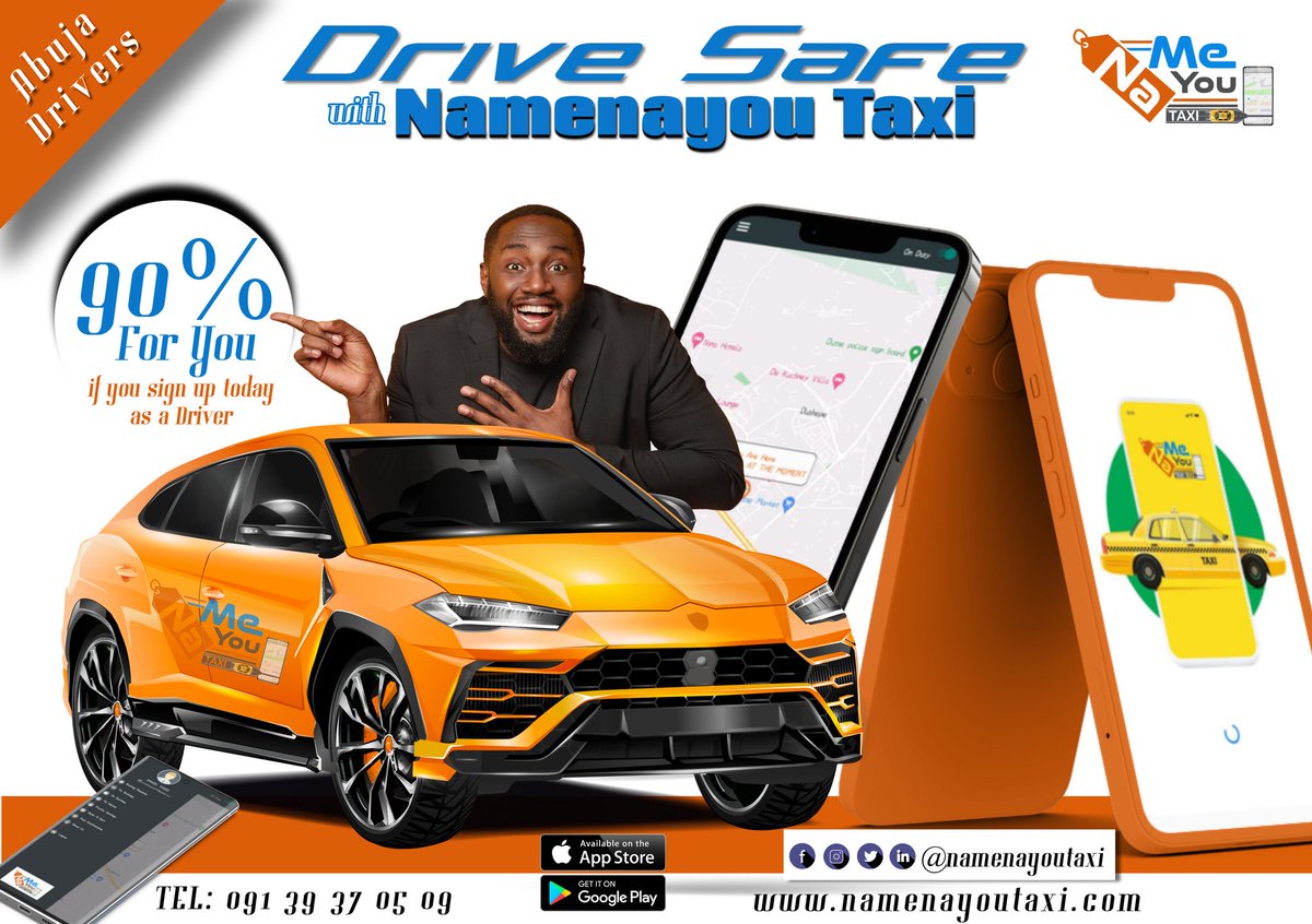 pej4more's tweet photo. Are u a driver here in Abuja, come on board immediately, ur time has come, NamenayouTaxi got the best deal 4 u
90% cut just 4 u n many oda bonuses
Rush n signup now
u can download our mobile app on playstore n iOS store, just type NamenayouTaxi 
Cheers to better rides with us https://t.co/4bnYmvAofH